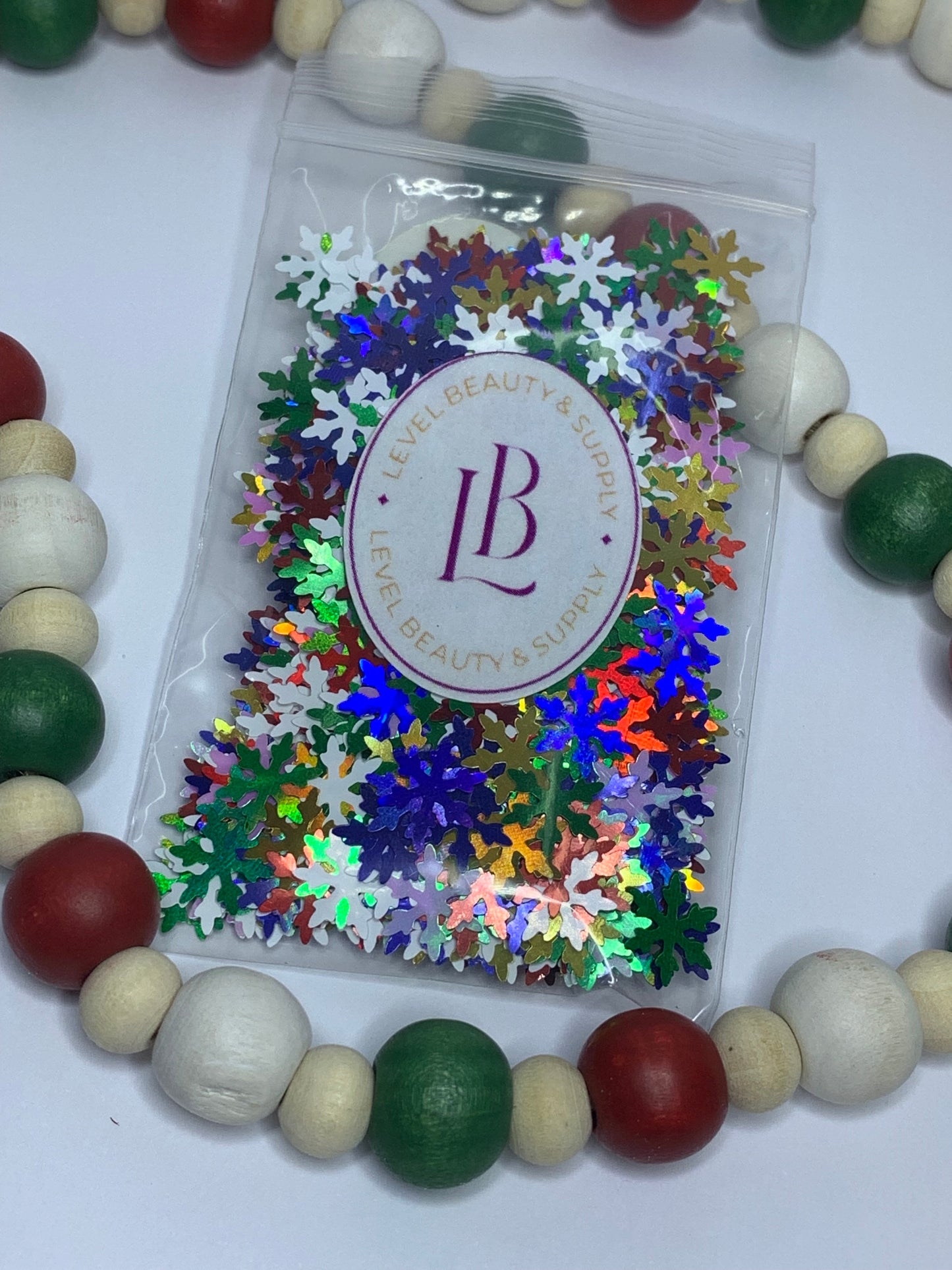 Snowflakes bright colors confetti