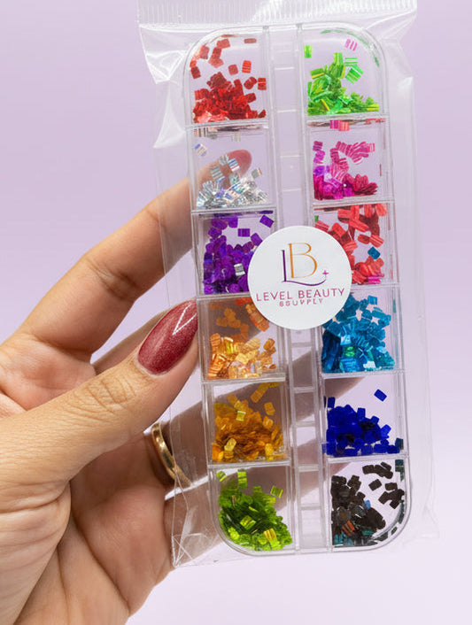 Confetti nail art holographic